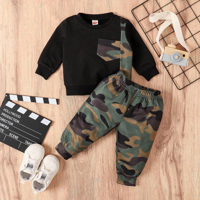 2-teilige Camouflage Sweatshirts &amp; Hosen für Baby Boy