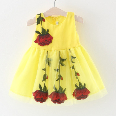 Nuevo vestido de verano floreciente de flores para niñas de primavera y verano
