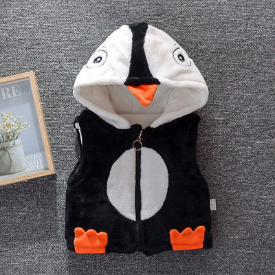 Penguin Pattern Thick Gilet para bebê
