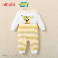 hibobi Baby Cute Spongebob Print Long Sleeve Jumpsuit  Yellow