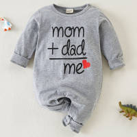 Leisure Alphabet Print Jumpsuits for Baby  Gray