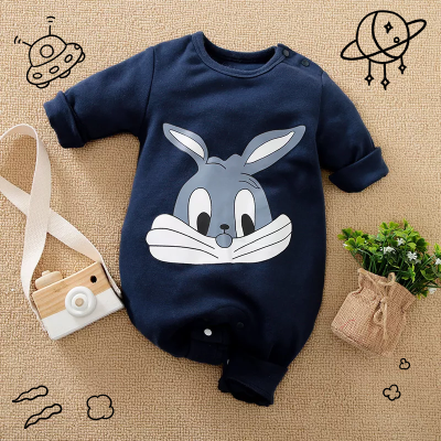 Baby Rabbit Printed Long Sleeve Jumpsuit