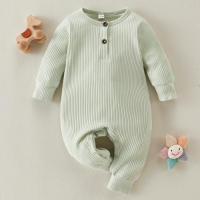 Cute Solid Long-sleeve Jumpsuit (Suggest to Buy a Larger Size）  Light Green