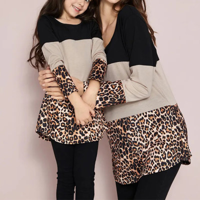 Mom Baby Clothes Leopard Printed Hooded Sweater