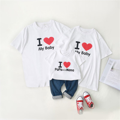Causal Letter Love Print Family Matching Tees