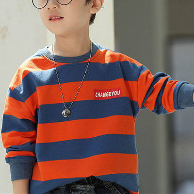 Kid Boy Striped Long-sleeved Casual Sweater