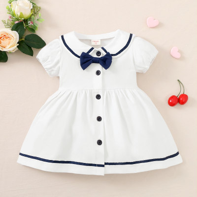hibobi Baby Girl College Doll-collar Short Sleeve Dress
