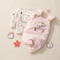 Smiley Baby Girl Cute Print Sweet Ruffle Long Sleeve Rompers Suit - Hibobi