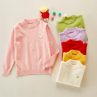 Suéter de padrão floral para menina