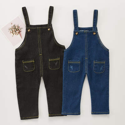 Jeans de imitação de cor sólida simples para crianças