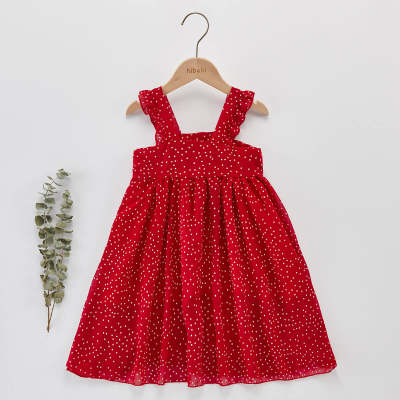 Toddler Girl Polka Dot Ruffle Armhole Chiffon Dress