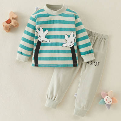 Conjuntos de pijamas de desenho animado de 2 peças para menino
