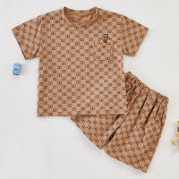Toddler Boy Letter Print T-shirt & Shorts  Khaki