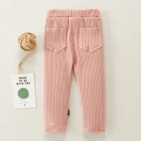 Toddler Girls Cotton Basic Solid Leggings  Pink