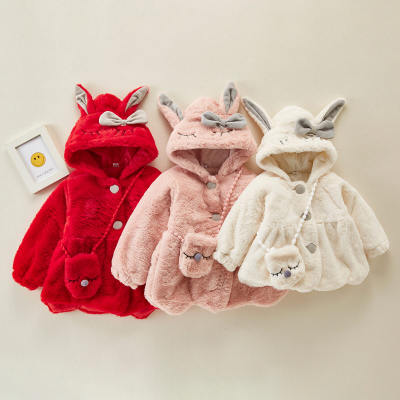 Abrigo con diseño de conejo para niña pequeña