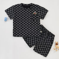 Toddler Boy Letter Print T-shirt & Shorts  Black