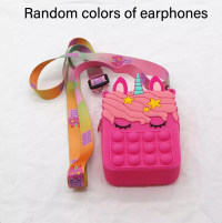 Push Bubble Fidget Sensory Toy Bag  Hot Pink