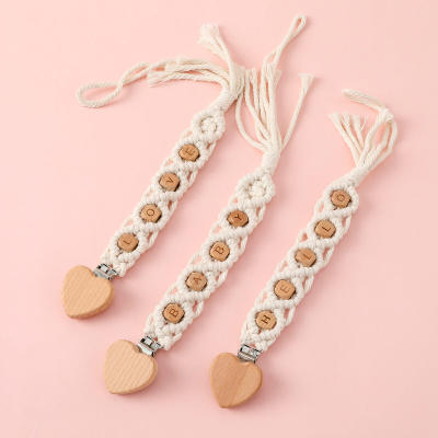 Letter Wooden Beads Pacifier Rope