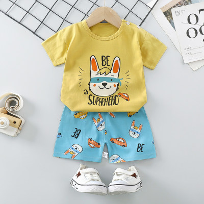Toddler Boy Animal Color-block Pajamas Top & Shorts