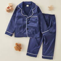 2-piece Solid Pajamas for Toddler Boy  Dark Blue