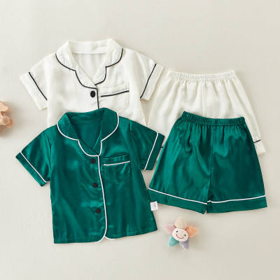 2-piece Solid Cotton Pajamas for Toddler Boy