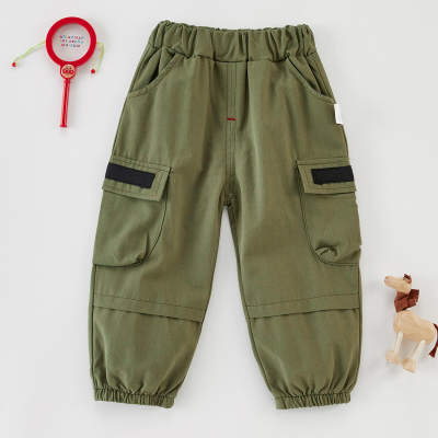 Toddler Boy Solid Color Pocket Decor Pants