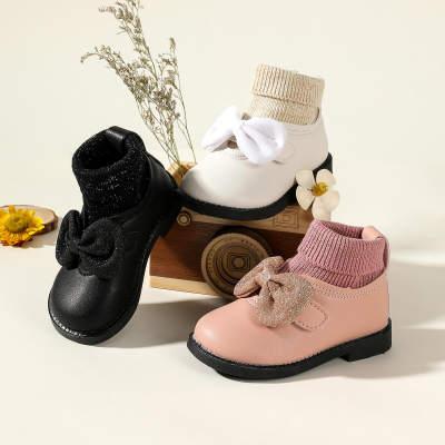 Set of Feet PU Boots for Toddler Girl