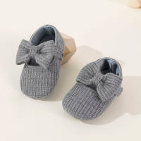 Baby Girl Bowknot Decor Slip-on Shoes  Gray