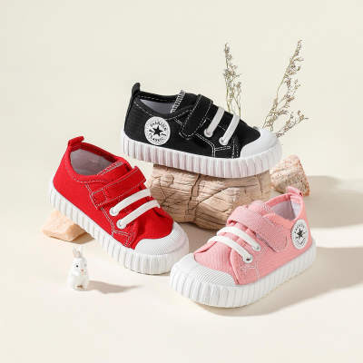 Zapatos de lona con velcro con bloques de color para niños pequeños