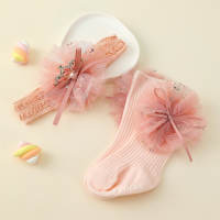baby Hair band&socks Suit  Light Pink