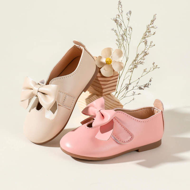Zapatos de piel con velcro Zapatos de princesa para niñas pequeñas