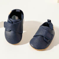 Baby Boy Solid Color Velcro Strap Non-slip Shoes  Deep Blue