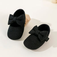 Baby Girl Bowknot Decor Slip-on Shoes  Black