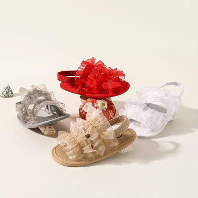 Zapatos con adornos de encaje para bebé niña