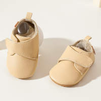 Baby Boy Solid Color Velcro Strap Non-slip Shoes  Apricot