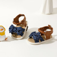 Bow Decor Canvas sandals for Baby Girl  Deep Blue
