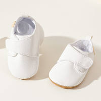 Baby Boy Solid Color Velcro Strap Non-slip Shoes  White