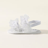 Baby Girl Lace Trim Shoes  White