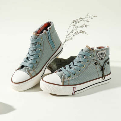 Side zipper Canvas Shoes for Girl