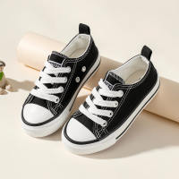 Toddler Girl Solid Color Canvas Shoes  Black