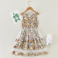 Girl Floral Pattern Sweet Style Dress - Hibobi