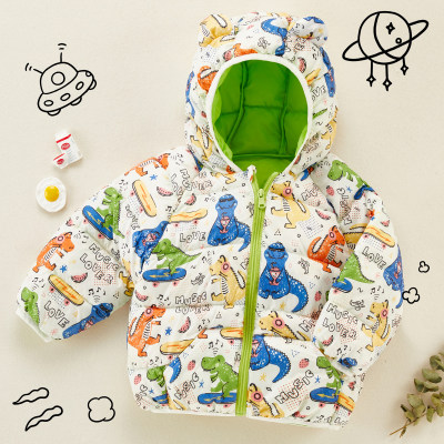 Jaqueta de manga comprida com estampa de dinossauro para criança
