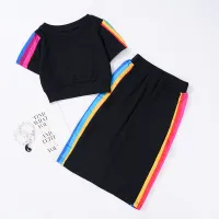 Toddler Girls Cotton Color-block & Skirt Dress Set - Hibobi