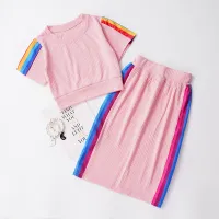 Toddler Girls Cotton Color-block & Skirt Dress Set - Hibobi