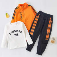 3-piece Coat & Sweatshirt & Pants for Toddler Boy  Orange
