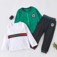 3-piece Sporty Coat & Sweatshirts & Pants for Toddler Boy  Green