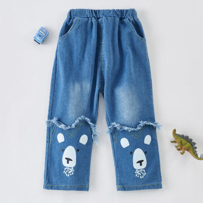 Casual Dog Print Jeans