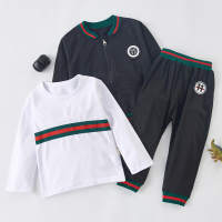 3-piece Sporty Coat & Sweatshirts & Pants for Toddler Boy  Black