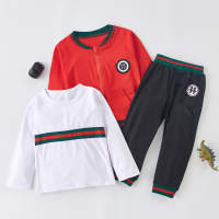 3-piece Sporty Coat & Sweatshirts & Pants for Toddler Boy  Red