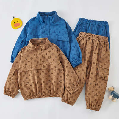 2-piece Bell Printed Coat & Pants for Toddler Boy